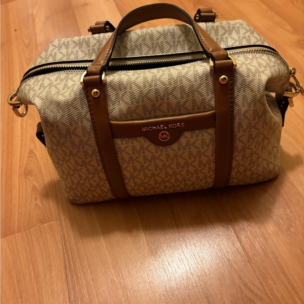 Michael Kors Cream and Brown Bag